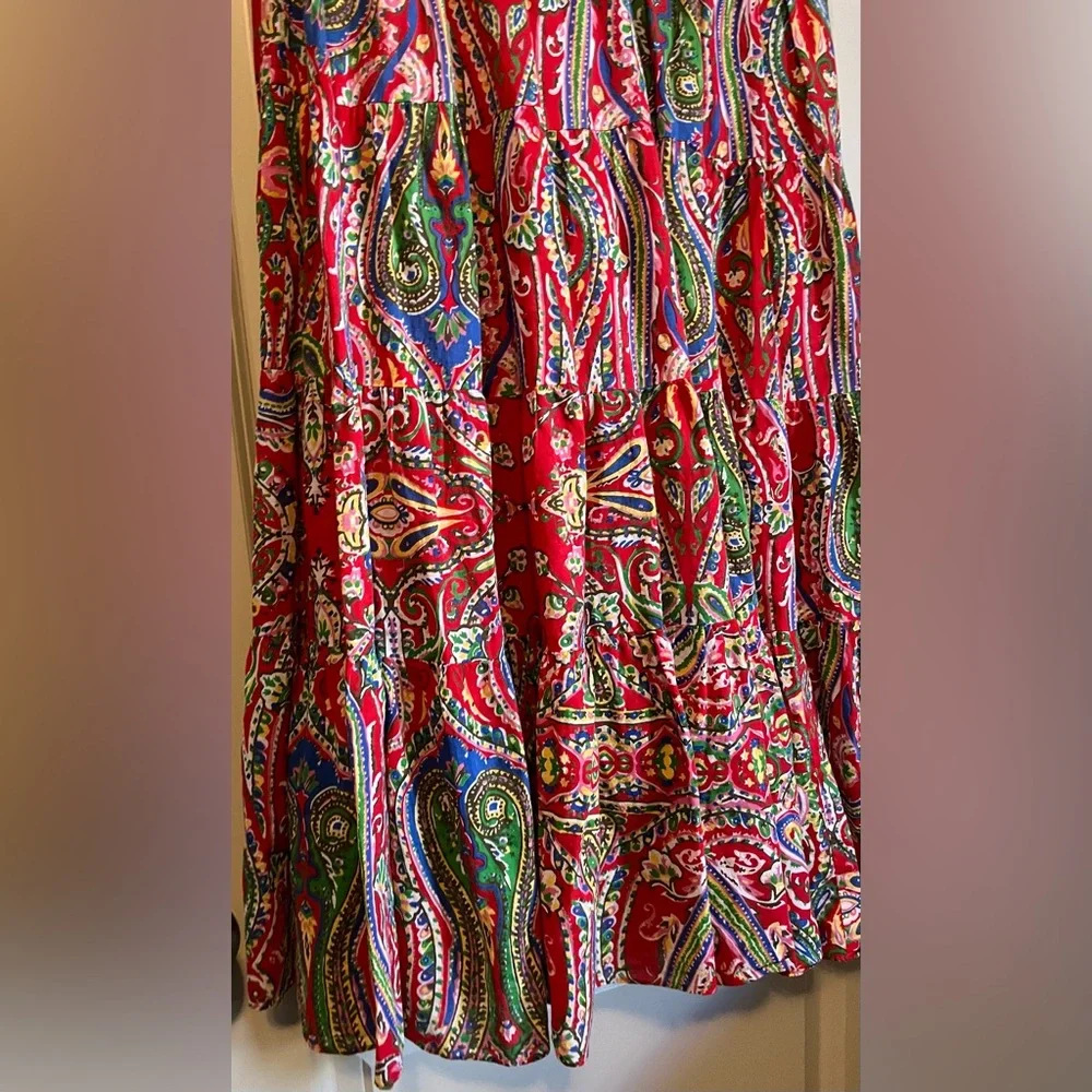Ralph Lauren Tiered Paisley Print Maxi Skirt Size XS - Picture 3 of 8